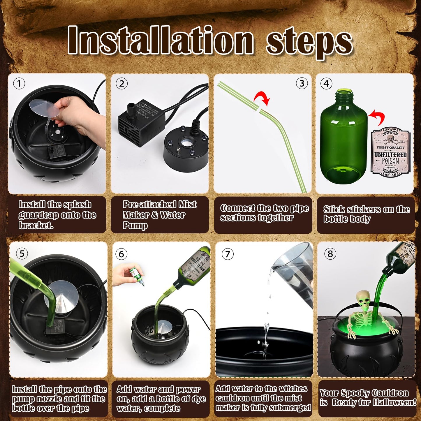 🎃DIY Floating Potion Set with Witches Cauldron and Mist Maker🧙‍♀️