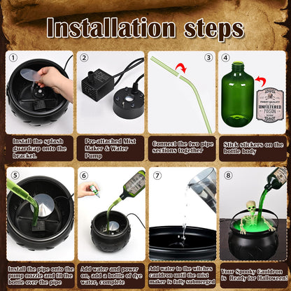 🎃DIY Floating Potion Set with Witches Cauldron and Mist Maker🧙‍♀️